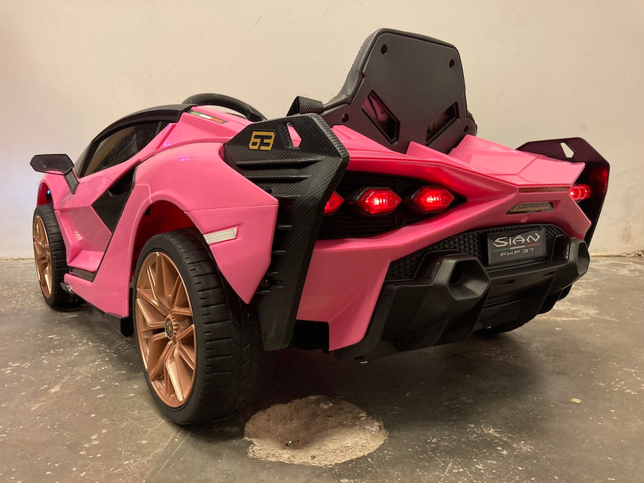 Lamborghini Sian Accu Auto 12V + 2.4G Afstandsbediening (roze) - Trapautodealer