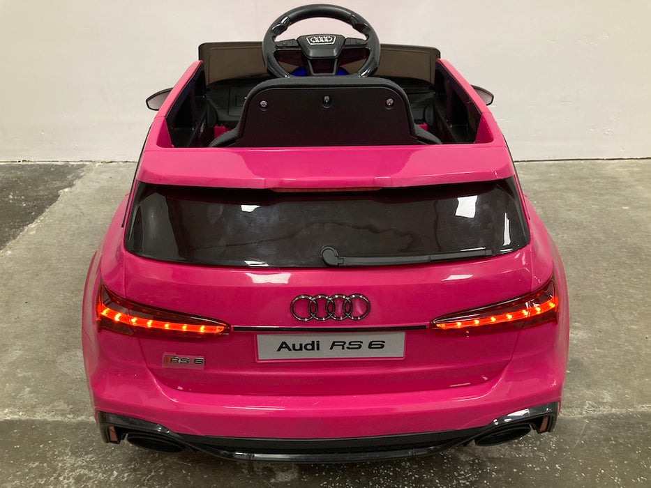 Audi RS6 Accu Kinderauto 12V + 2.4G RC (roze) - Trapautodealer