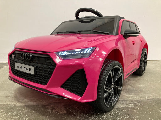 Audi RS6 Accu Kinderauto 12V + 2.4G RC (roze) - Trapautodealer