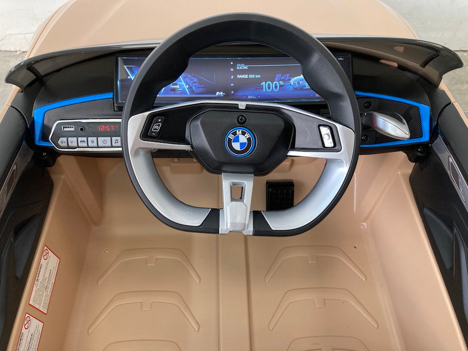 BMW i4 Auto Voor Kinderen 12V + 2.4G RC (brons) - Trapautodealer