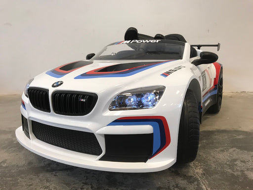 BMW M6 GT3 kinderauto 12V + 2.4G RC Wit - Trapautodealer