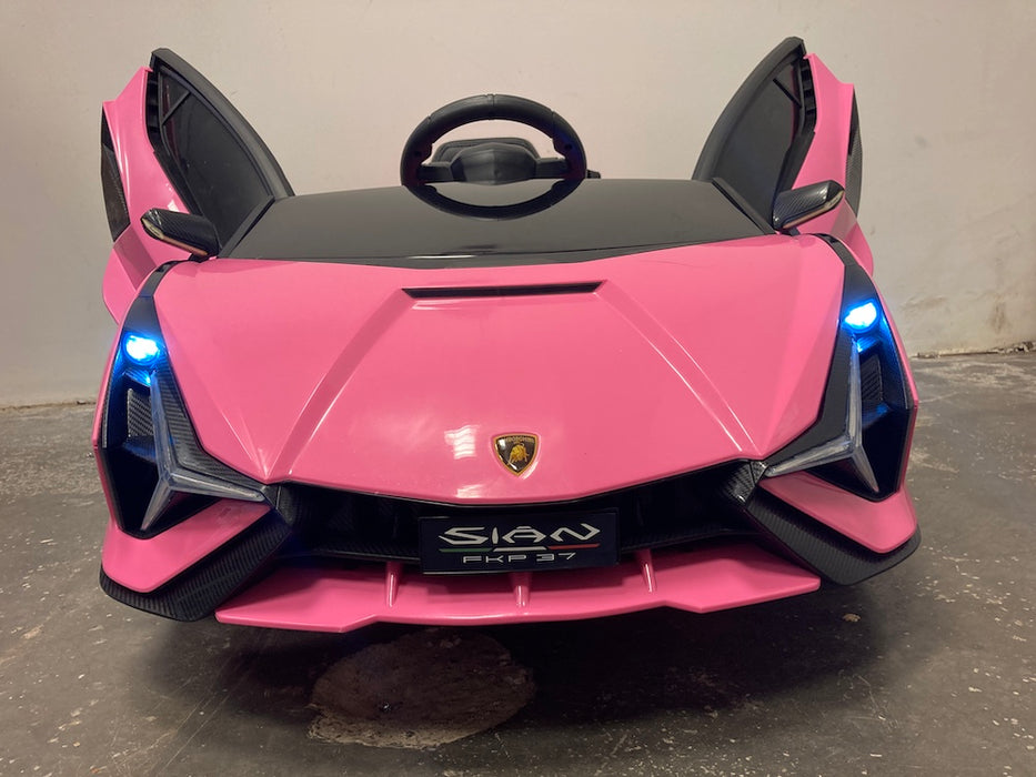 Lamborghini Sian Accu Auto 12V + 2.4G Afstandsbediening (roze) - Trapautodealer