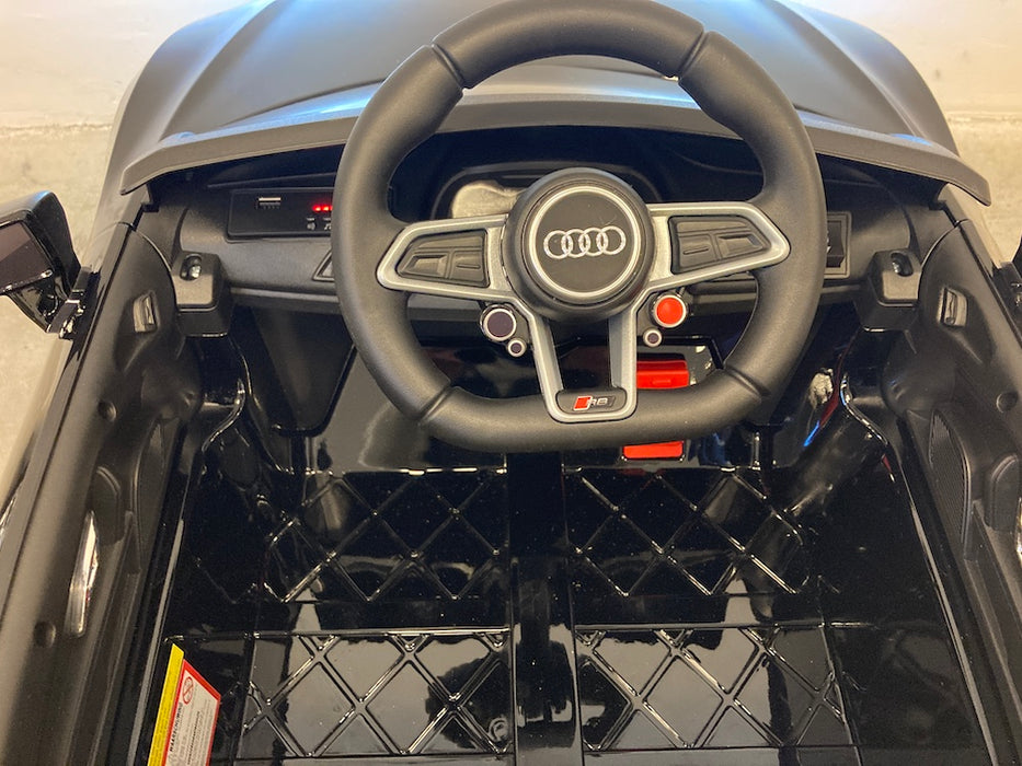 Audi R8 Sport Kinderauto 12V + 2.4G RC (zwart) - Trapautodealer