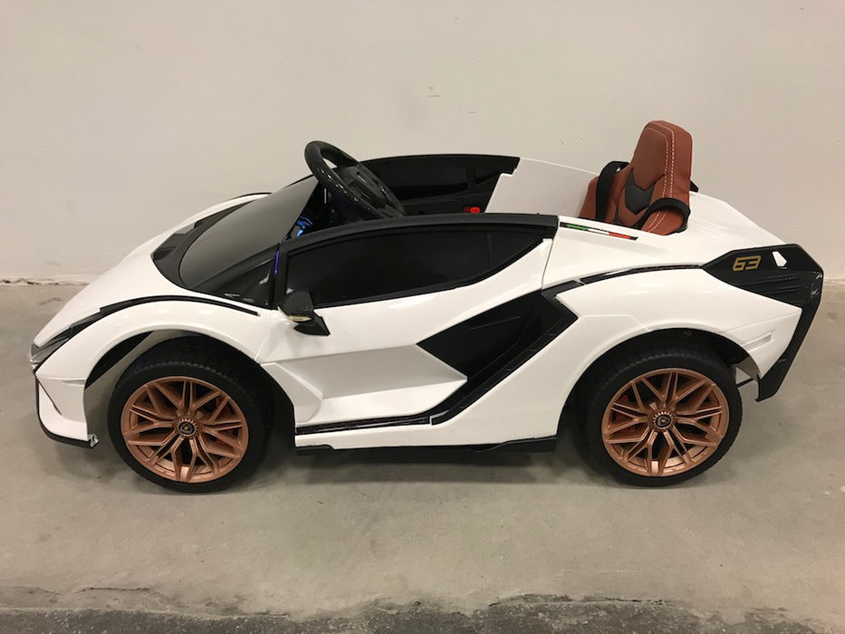 Lamborghini Sian Auto voor Kinderen 12V + 2.4G Afstandsbediening (wit) - Trapautodealer