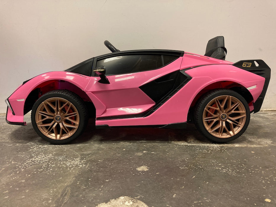 Lamborghini Sian Accu Auto 12V + 2.4G Afstandsbediening (roze) - Trapautodealer