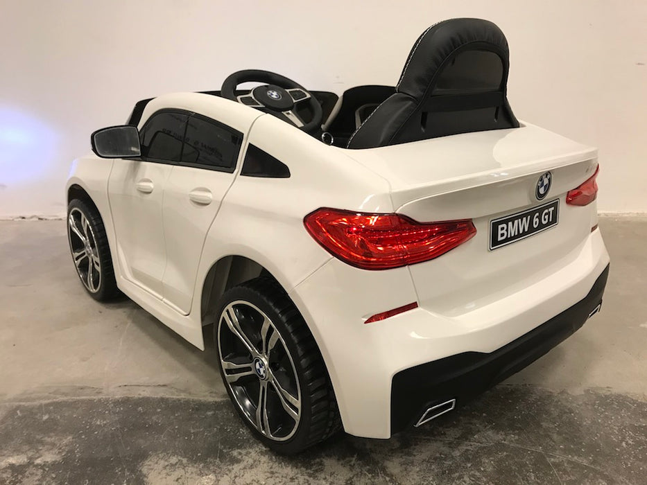 BMW 6 GT Elektrische Speelgoedauto 12V + 2.4G RC (wit) - Trapautodealer