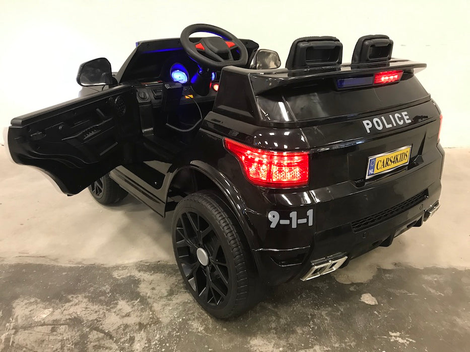 Politie Kinderauto SUV 12V + 2.4G Afstandsbediening (zwart) - Trapautodealer