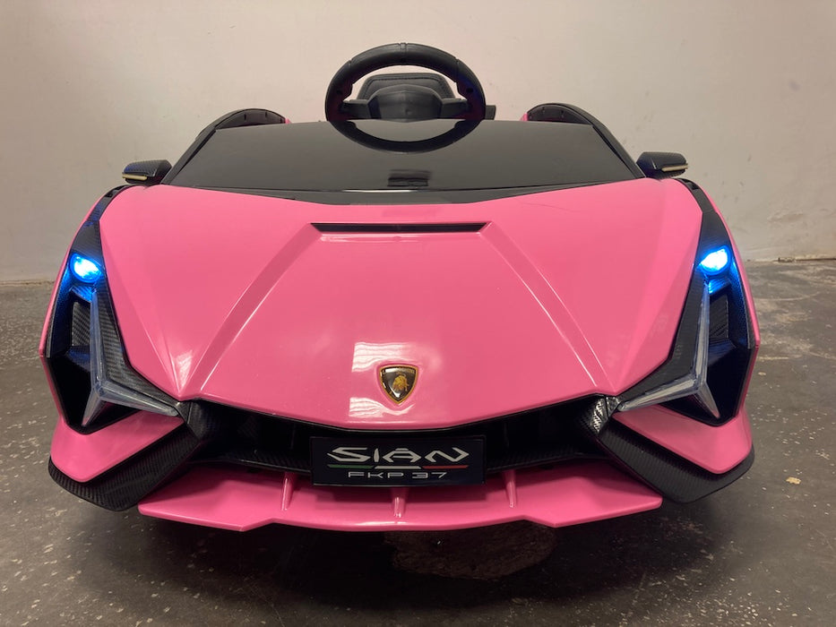 Lamborghini Sian Accu Auto 12V + 2.4G Afstandsbediening (roze) - Trapautodealer