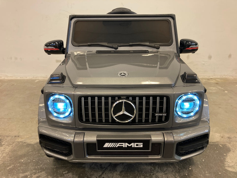 Mercedes G63 AMG Kinderauto 12V + 2.4G RC (zilvergrijs) - Trapautodealer