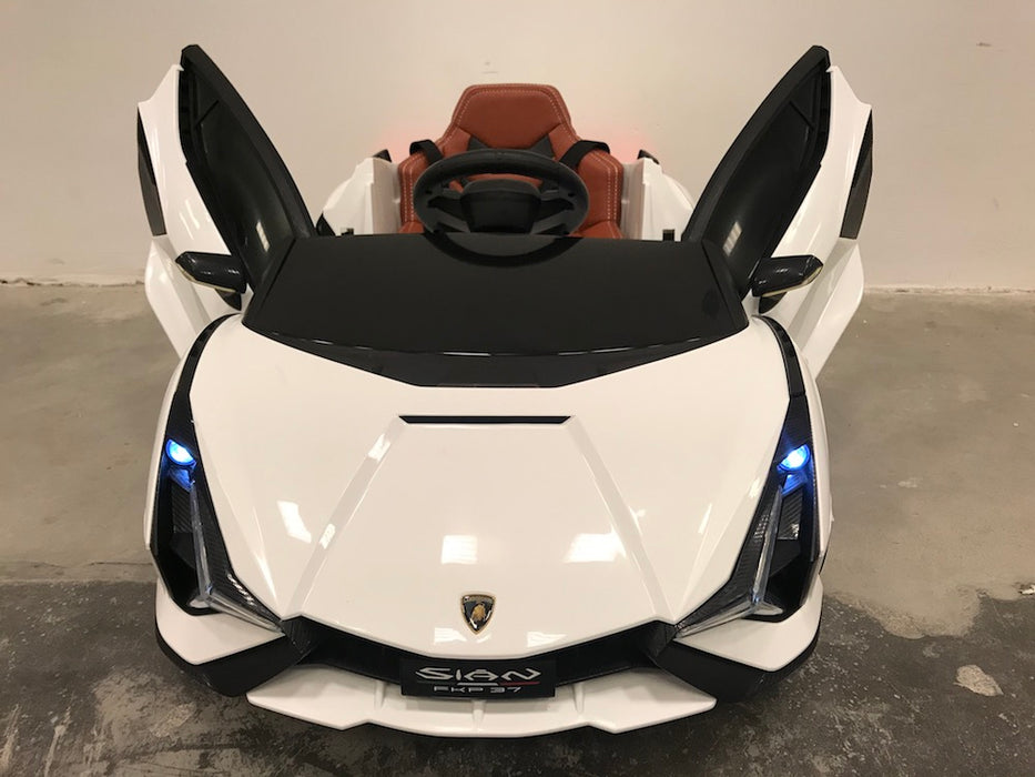 Lamborghini Sian Auto voor Kinderen 12V + 2.4G Afstandsbediening (wit) - Trapautodealer