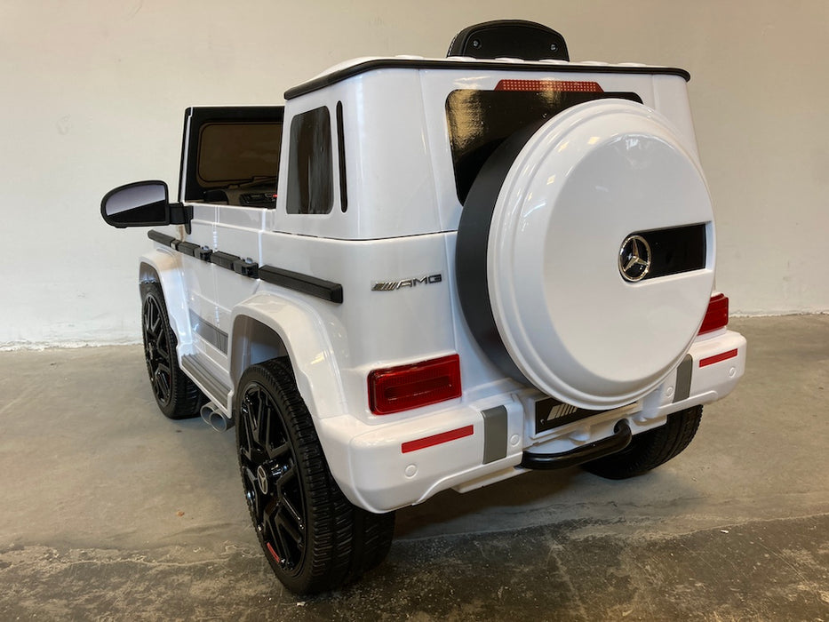 Mercedes G63 AMG Auto voor Kinderen 12V + 2.4G RC (wit) - Trapautodealer