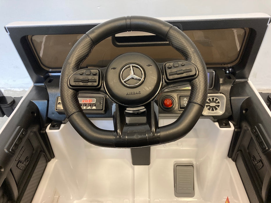 Mercedes G63 AMG Auto voor Kinderen 12V + 2.4G RC (wit) - Trapautodealer