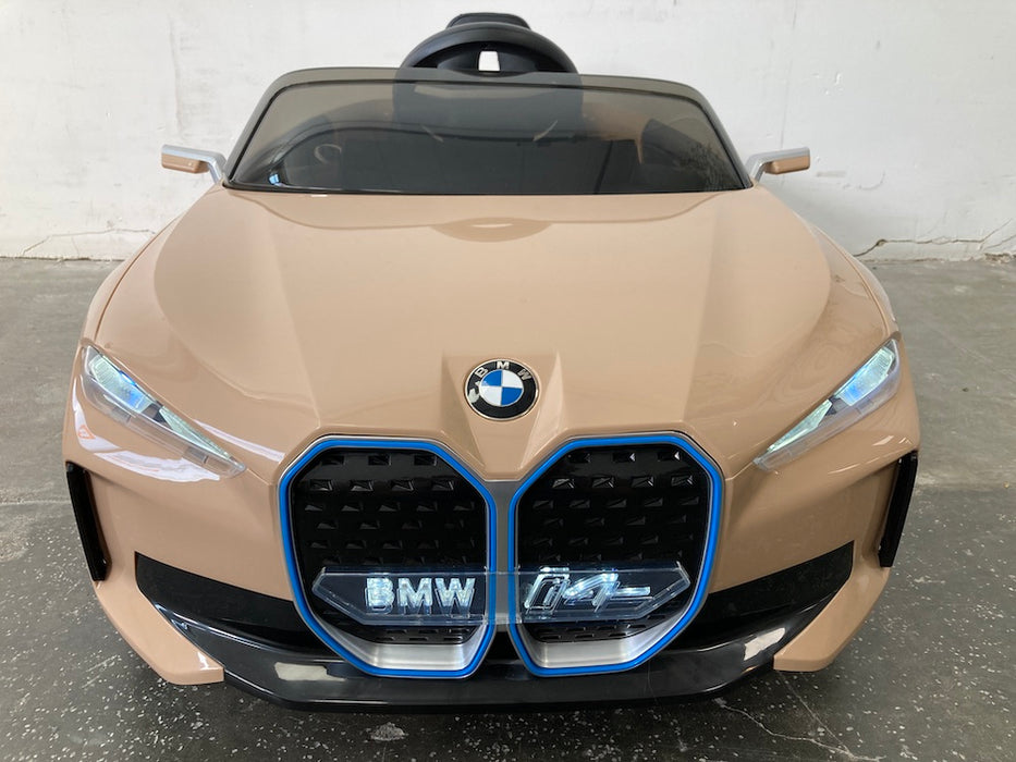 BMW i4 Auto Voor Kinderen 12V + 2.4G RC (brons) - Trapautodealer