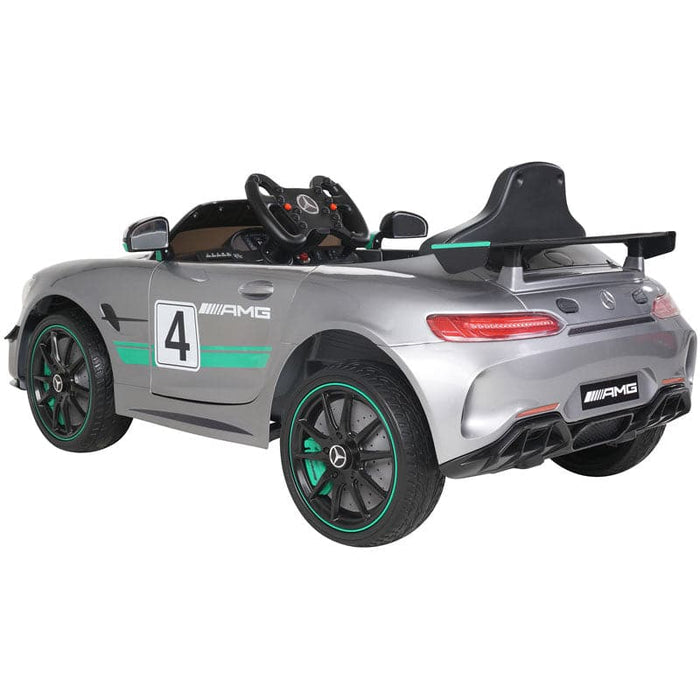 Mercedes-Benz GT4 Kinderauto 12V + 2.4G RC (grijs met MP4) - Trapautodealer