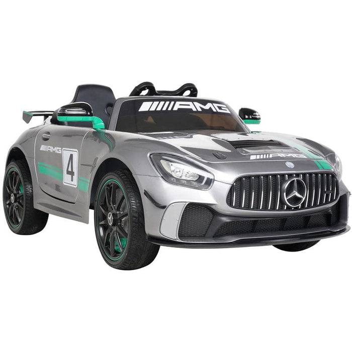 Mercedes-Benz GT4 Kinderauto 12V + 2.4G RC (grijs met MP4) - Trapautodealer