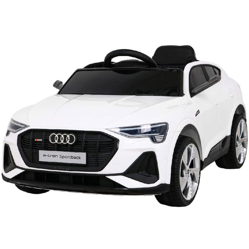 Audi E-Tron Sportback Auto voor Kinderen 12V + 2.4G RC (wit met MP4) - Trapautodealer