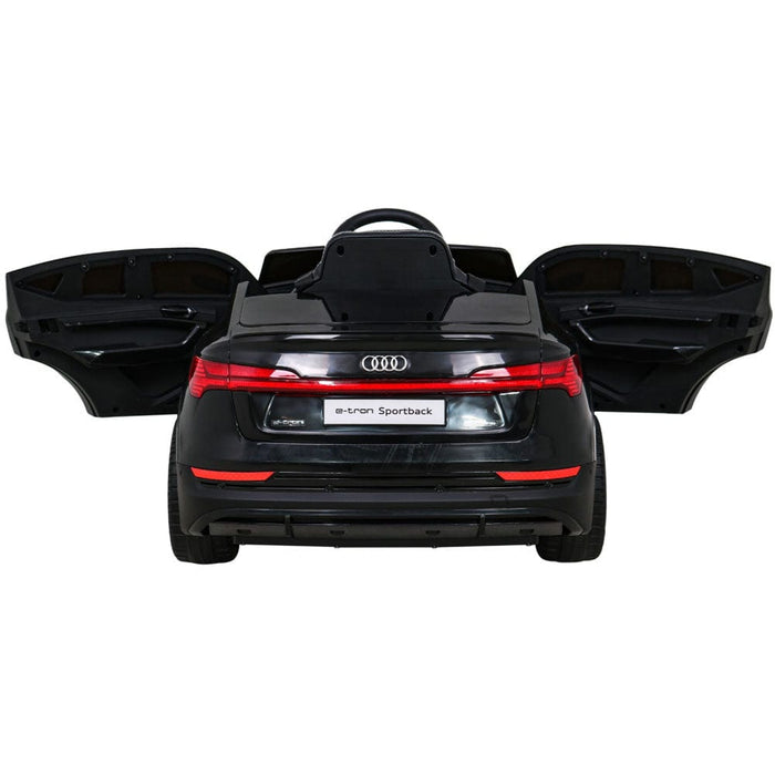 Audi E-Tron Kinderauto 12V + 2.4G Afstandsbediening (zwart met MP4) - Trapautodealer